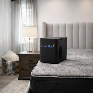 Good Sleep bed cooling and heating system on mattress in modern bedroom