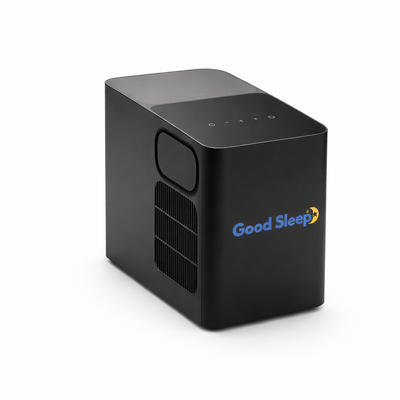 Black device with 'Good Sleep' logo on a white background